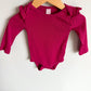 Bright Pink Ruffle Sleeve Bodysuit / 6-12m
