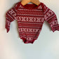 Red Christmas Pattern Bodysuit / 3-6m