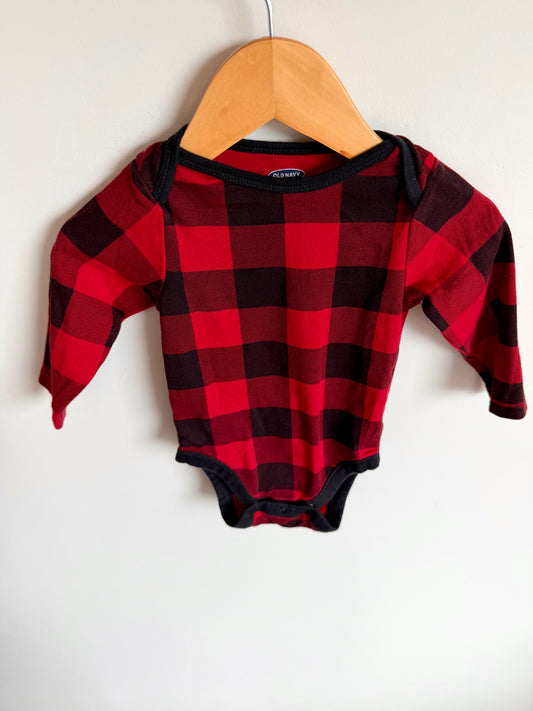 Red + Black Checkered Bodysuit / 6-12m
