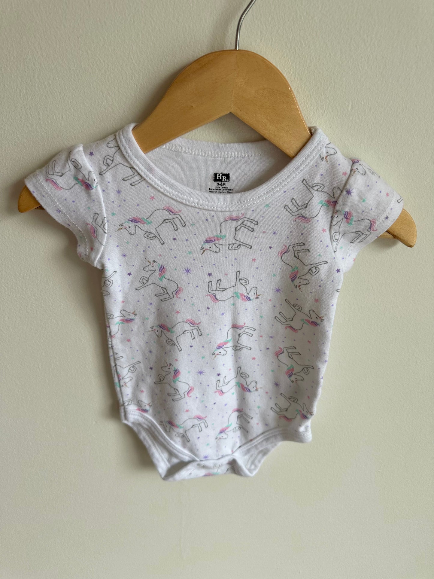 Unicorn Pattern Bodysuit / 3-6m