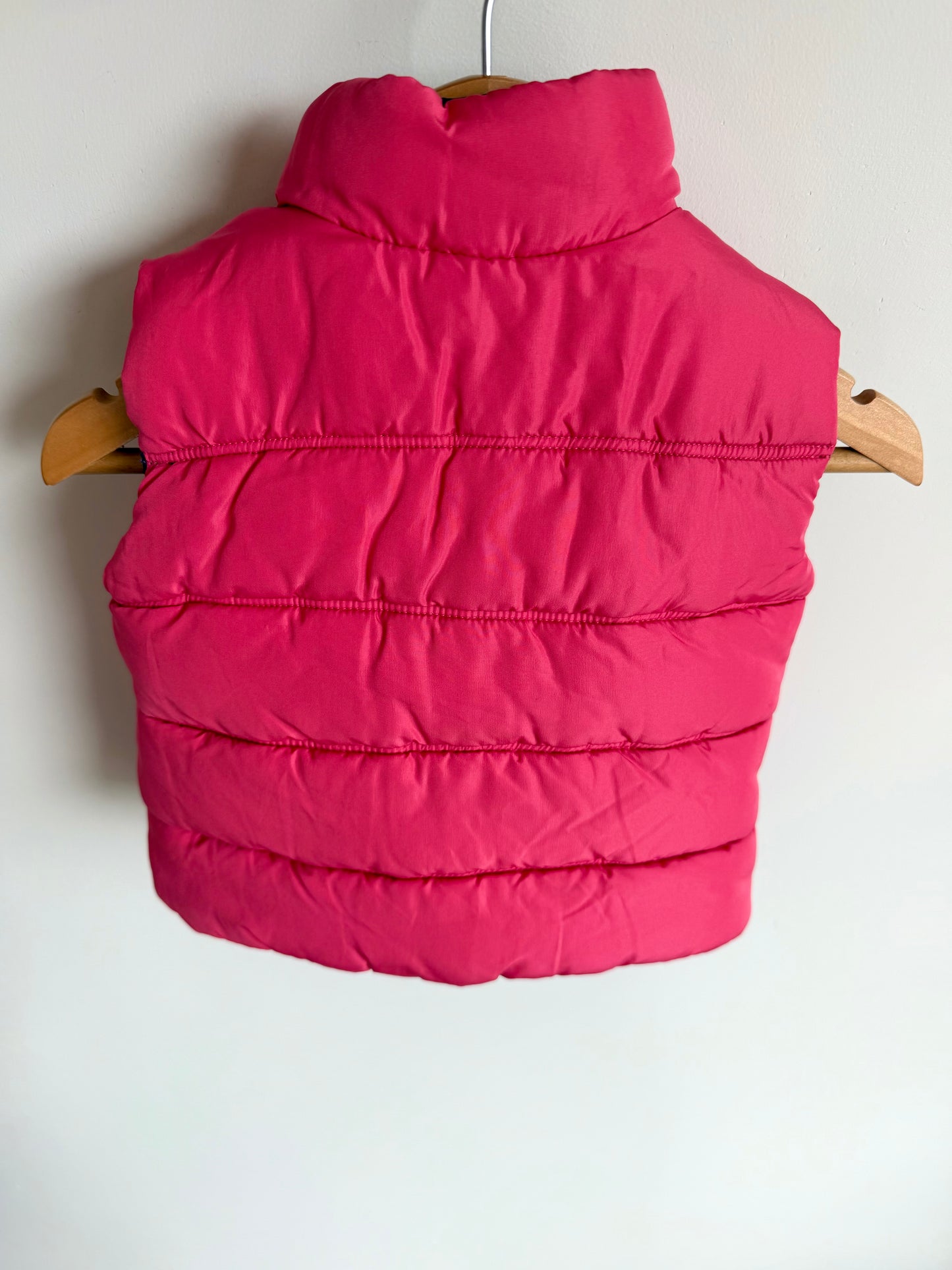 Reversible Puffer Pink + Dotted Vest / 12m