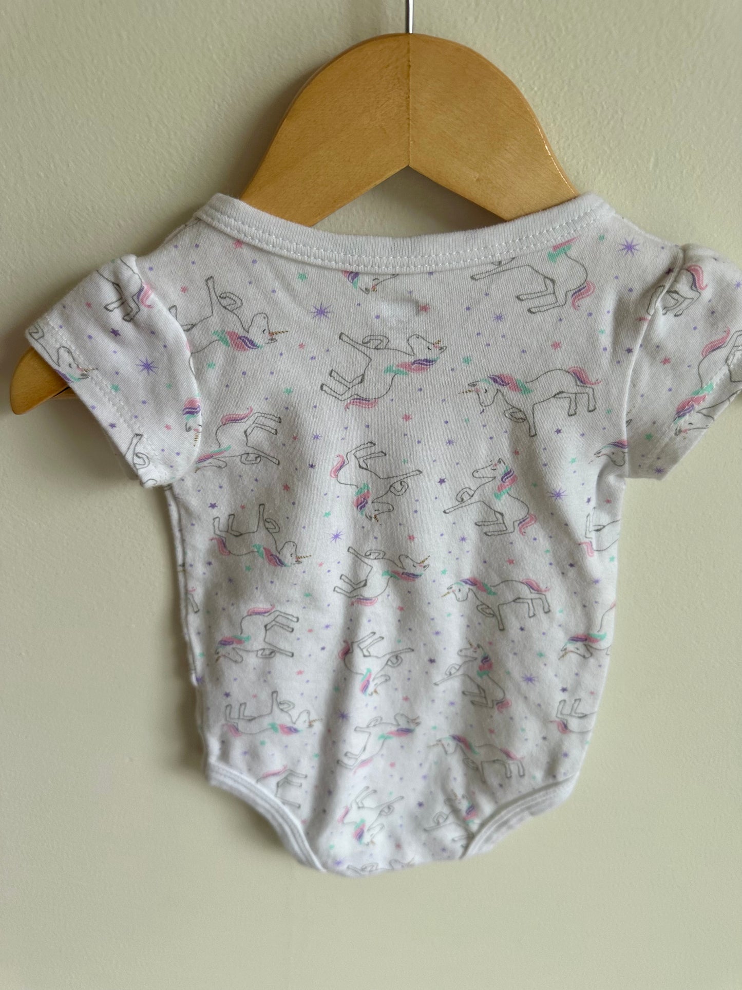 Unicorn Pattern Bodysuit / 3-6m