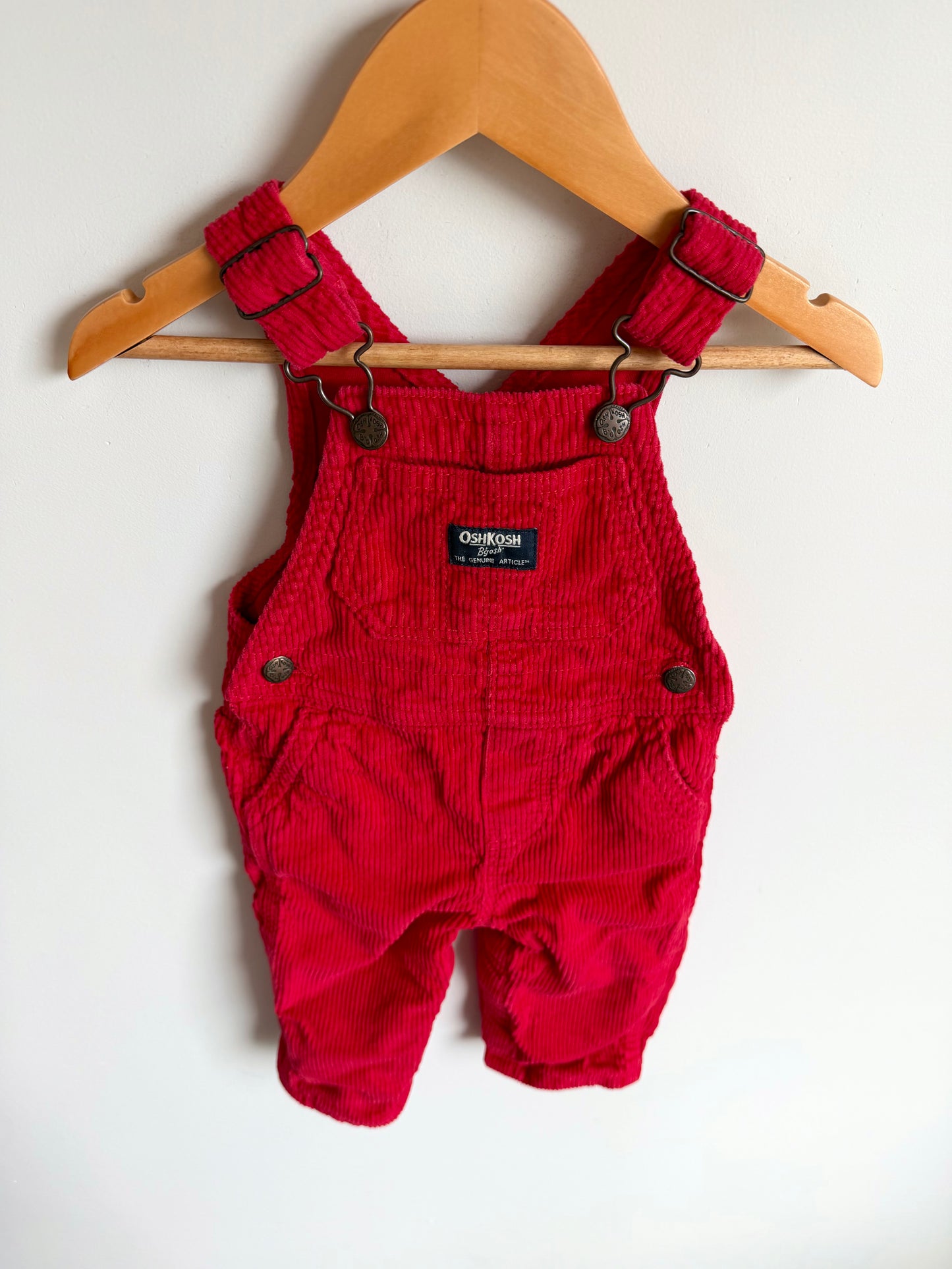 OshKosh Red Corduroy Overalls / 9m