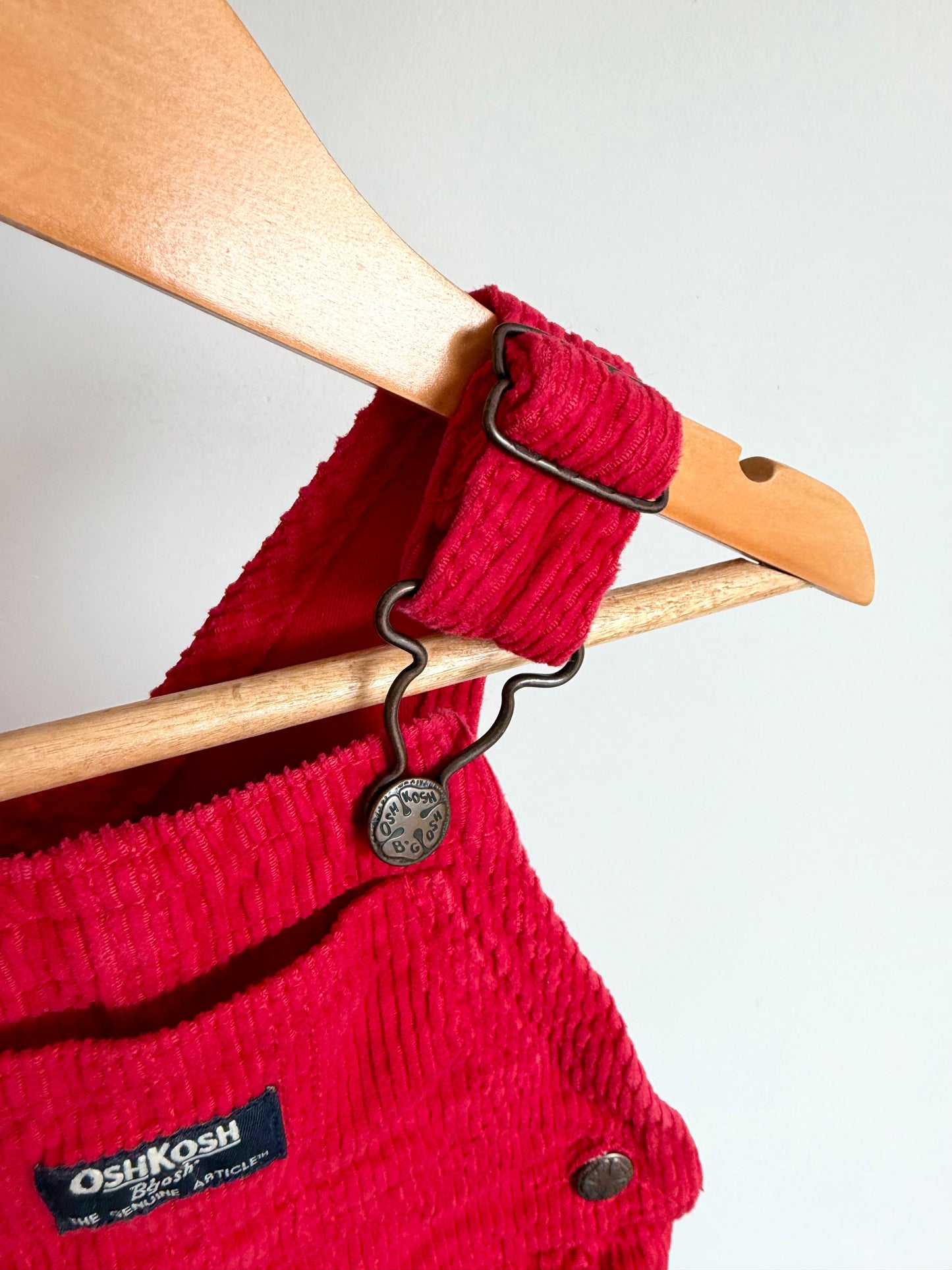 OshKosh Red Corduroy Overalls / 9m