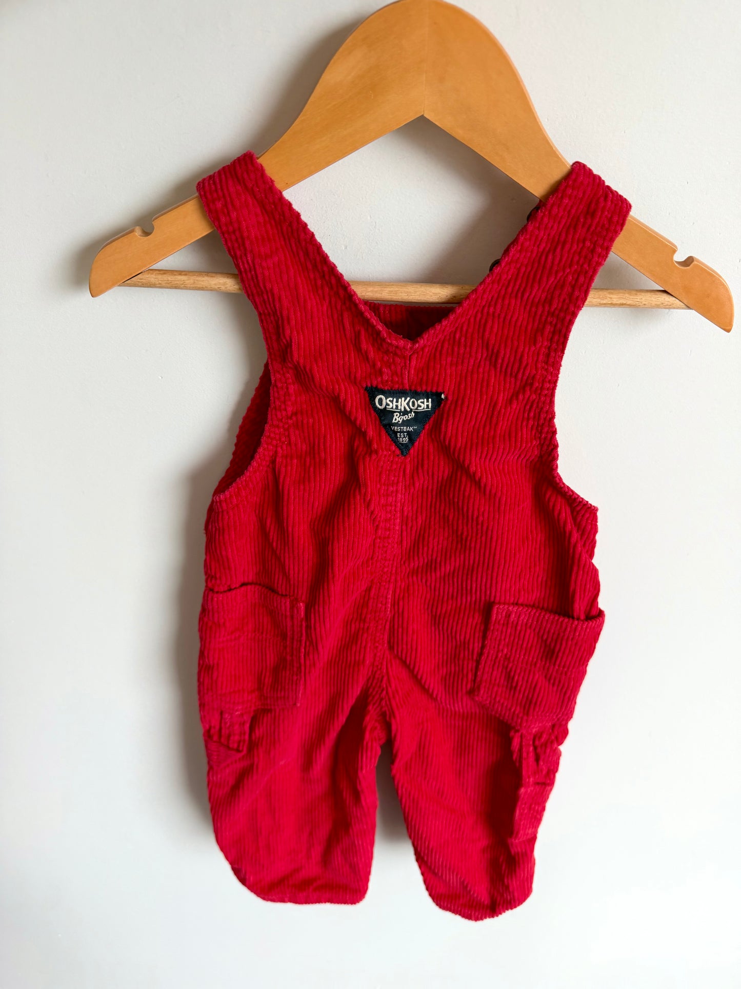 OshKosh Red Corduroy Overalls / 9m