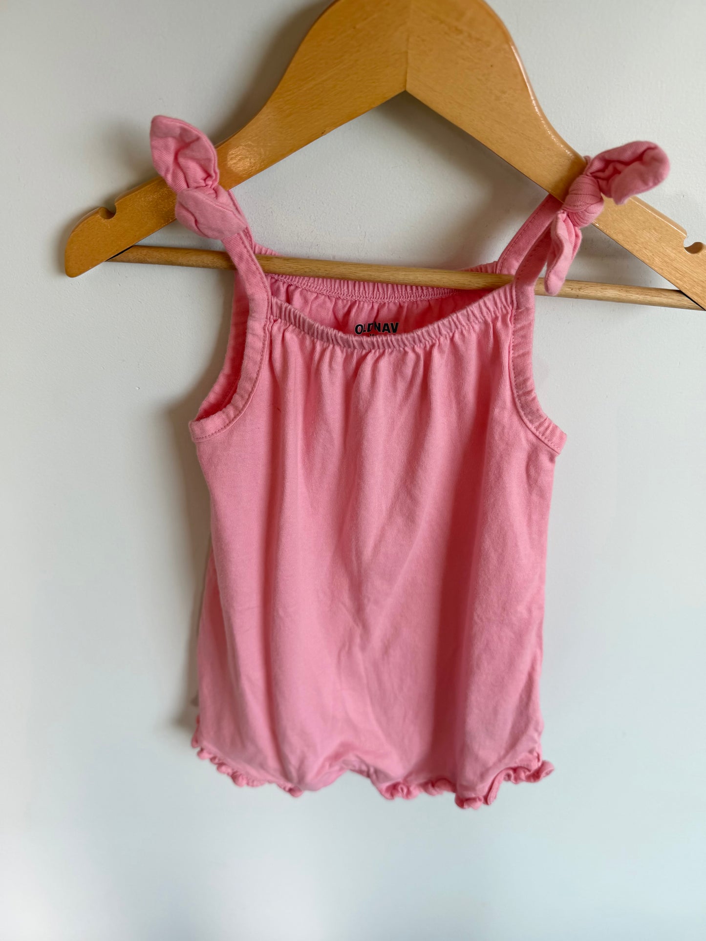 Pink Bow Strap Romper / 18-24m