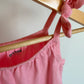 Pink Bow Strap Romper / 18-24m
