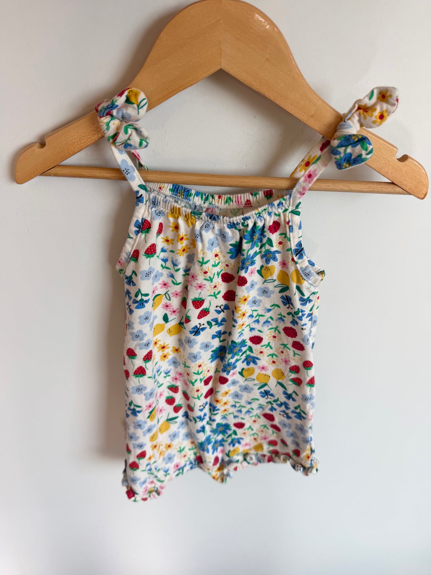 Strawberry Floral Romper / 18-24m