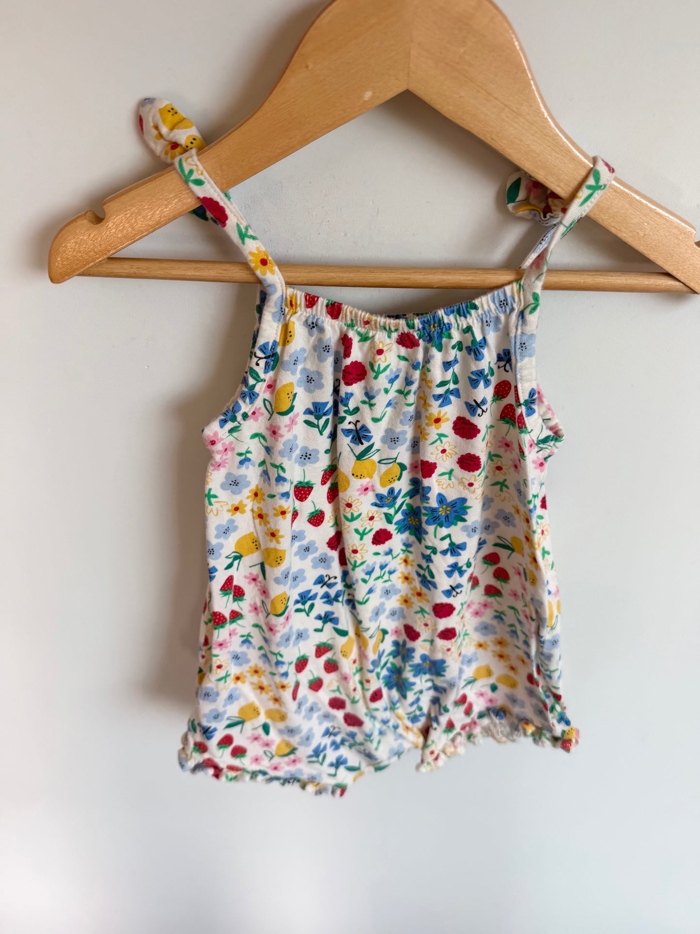 Strawberry Floral Romper / 18-24m