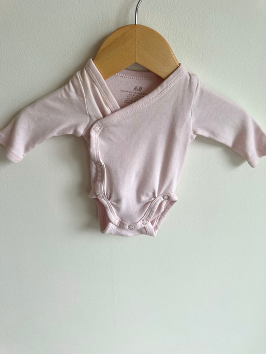 Pink Wrap Bodysuit / 0-1m