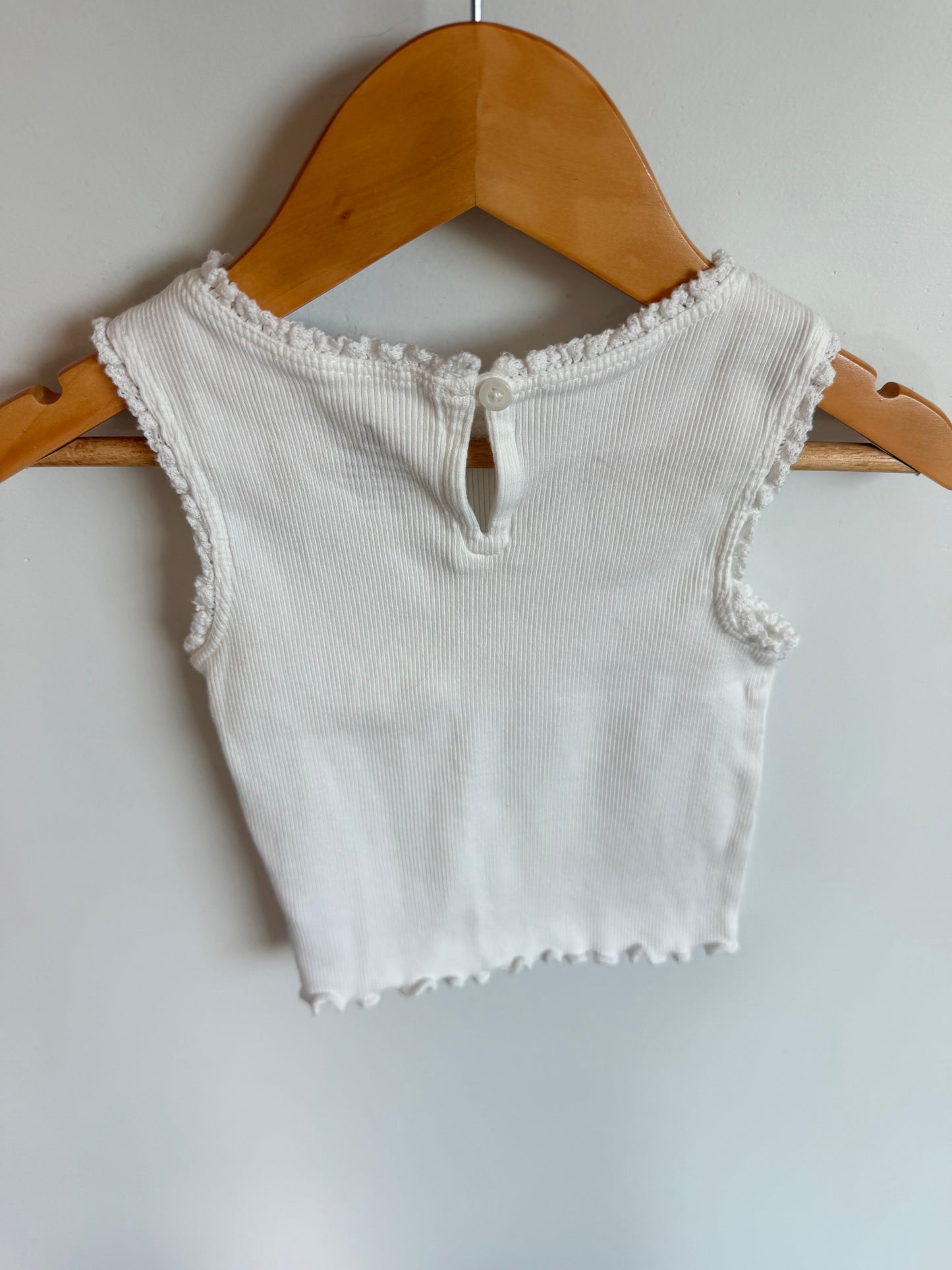 Gap White Lace Hem Tank Top / 18m