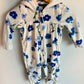 Blue Flower Fleece Jumpsuit / 9m