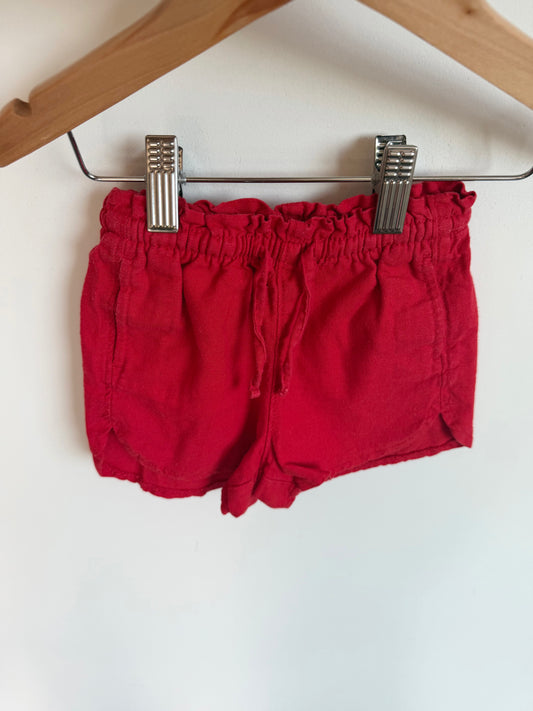 Red Drawstring Shorts / 18-24m