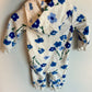 Blue Flower Fleece Jumpsuit / 9m