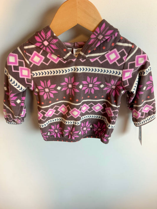 Fleece Aztec Floral Hoody (With Tags) / 12m