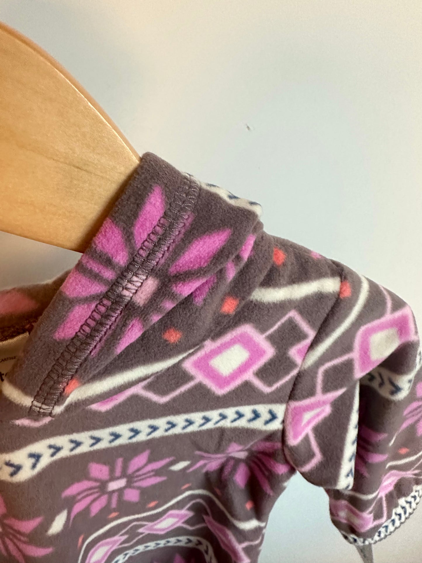 Fleece Aztec Floral Hoody (With Tags) / 12m