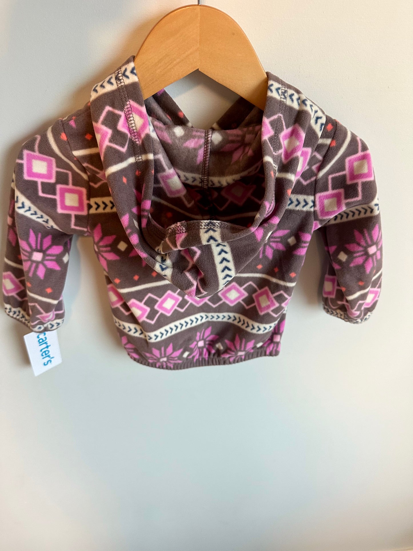 Fleece Aztec Floral Hoody (With Tags) / 12m