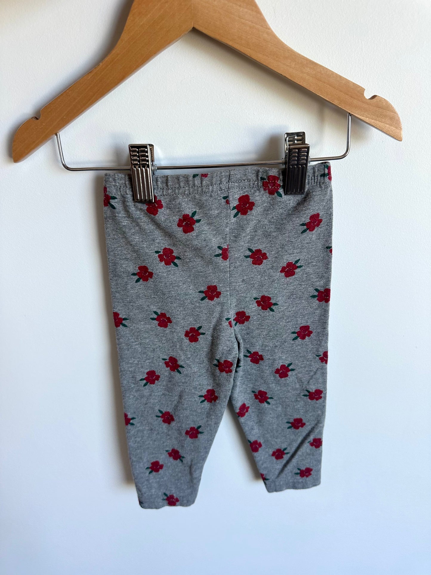 Grey Floral Leggings / 18m
