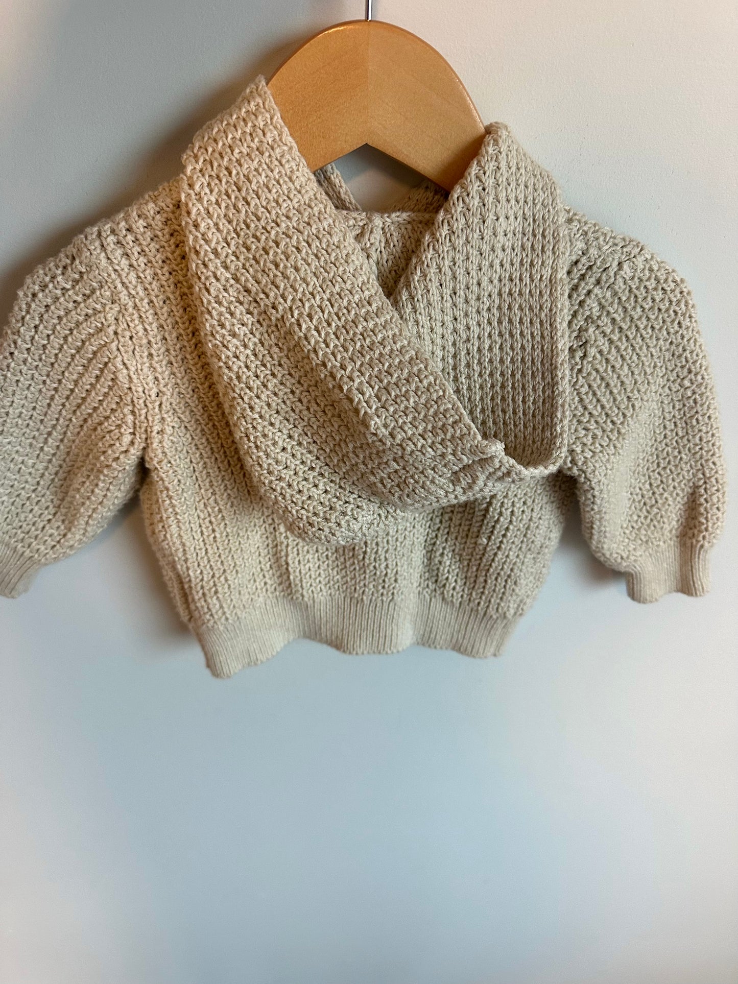 Cream Button Hoodie / 6-12m