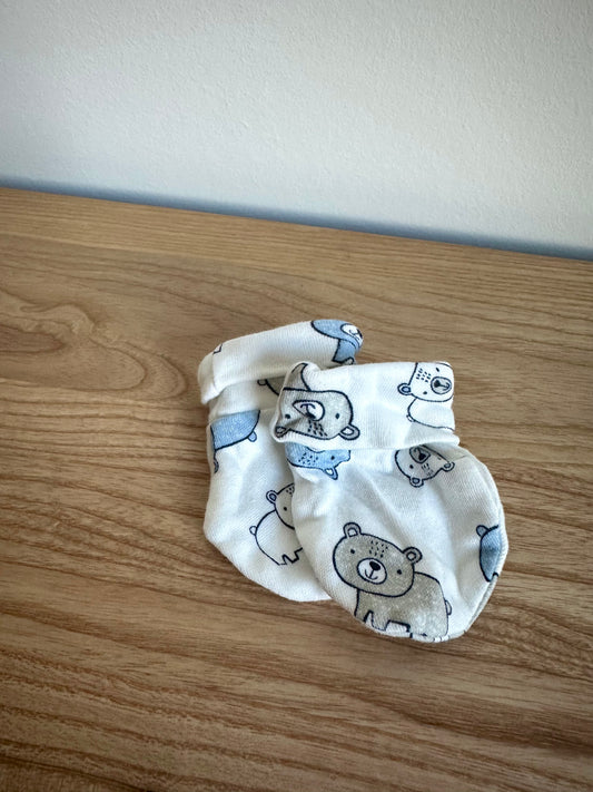 Bear + Black Mits (Set of 2) / 0-3m