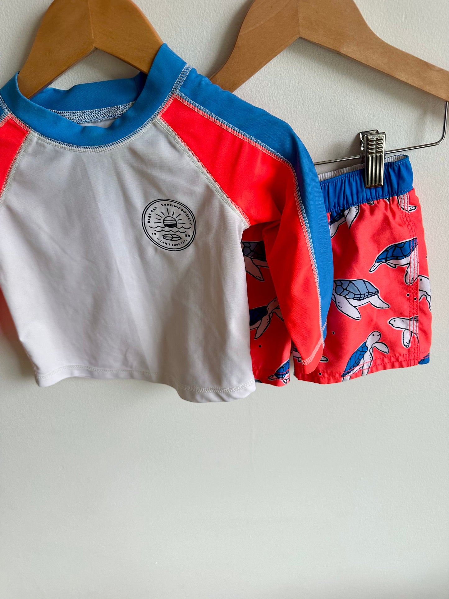 Turtle Swim Top + Shorts / 6-12m