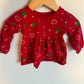 Red Christmas Icons Dress / 3-6m