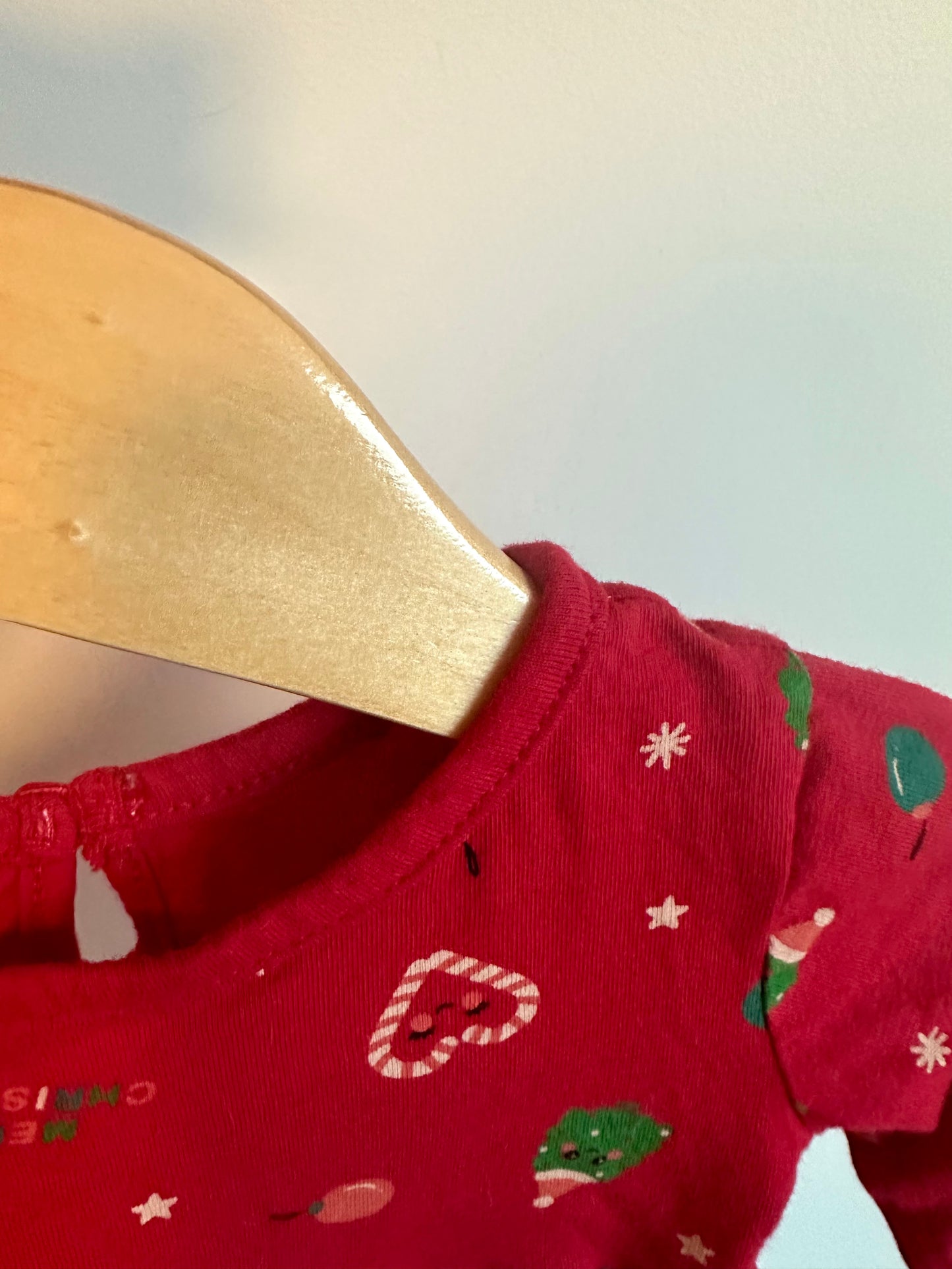 Red Christmas Icons Dress / 3-6m