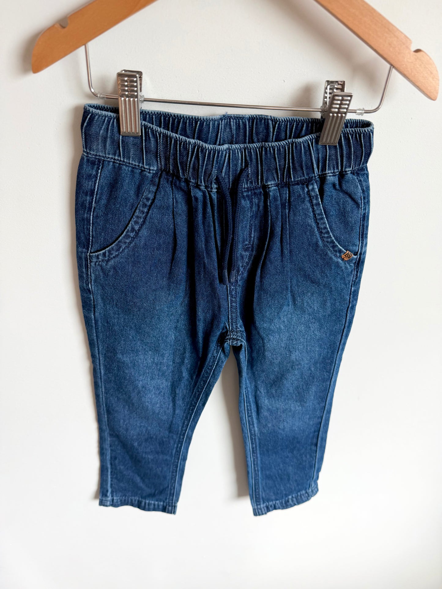 Dark Denim Jeans with Bow Detail Pockets / 4T