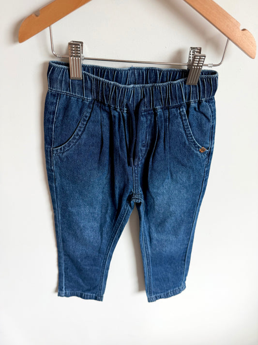 Dark Denim Jeans with Bow Detail Pockets / 4T