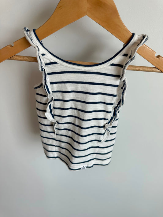 Organic Navy Stripe Tank / 12-18m