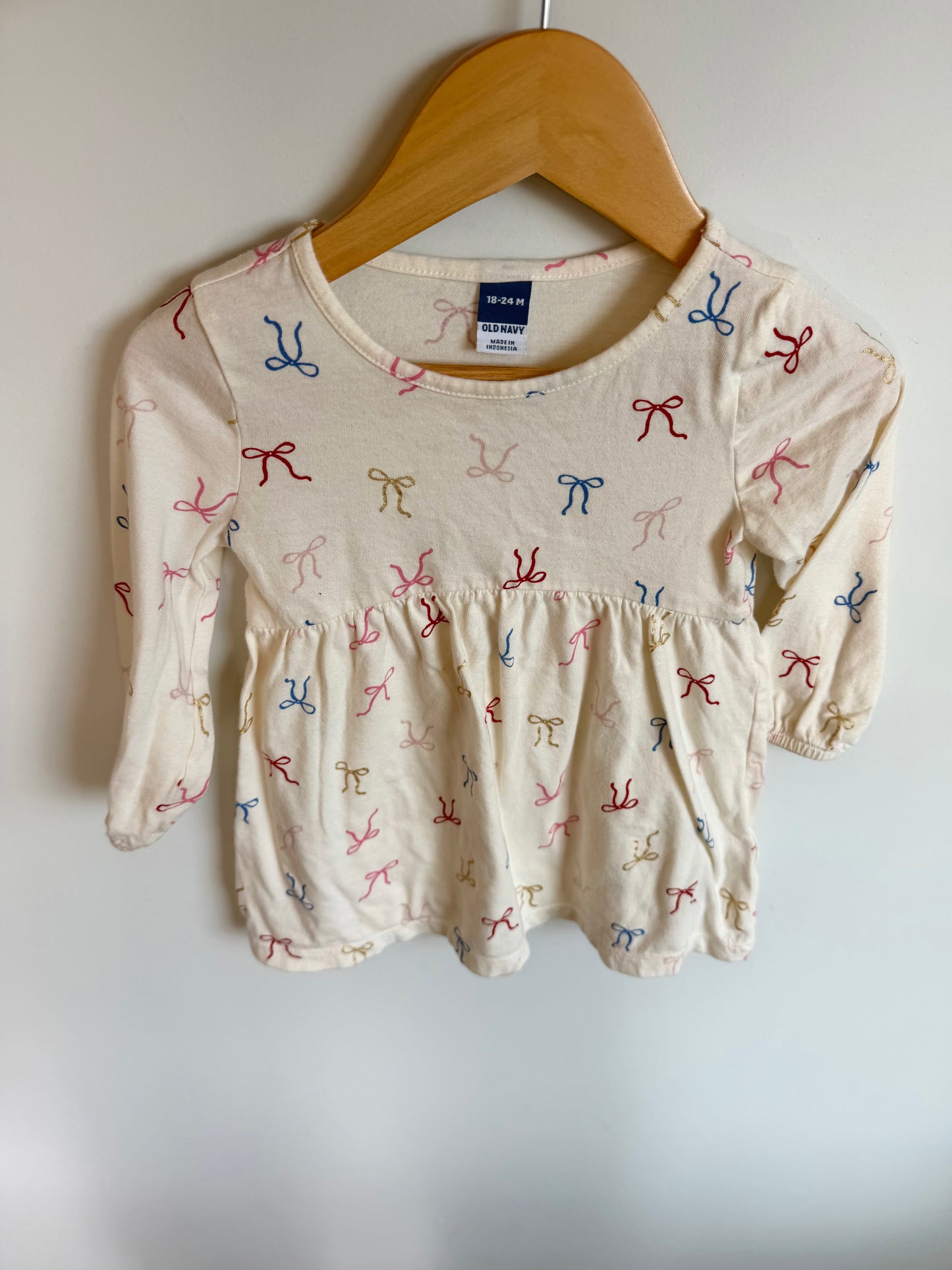Cream Bows Dress  / 18-24m