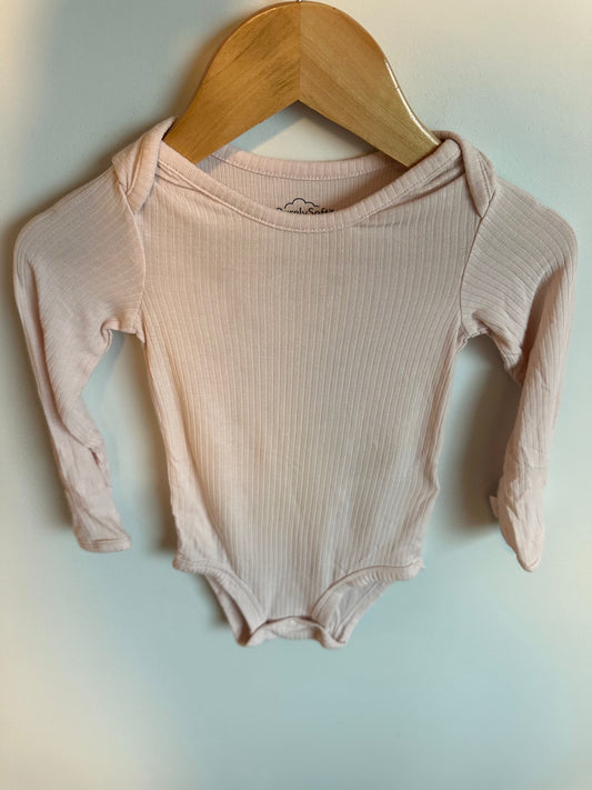 Soft Pink Ribbed Bodysuit / 9m