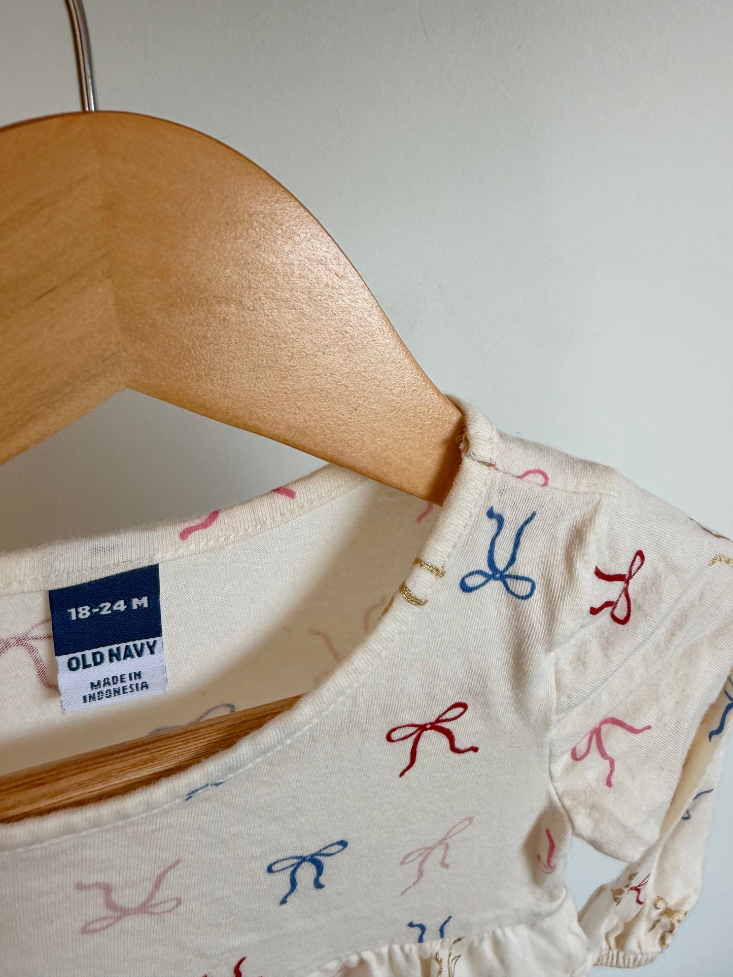 Cream Bows Dress  / 18-24m