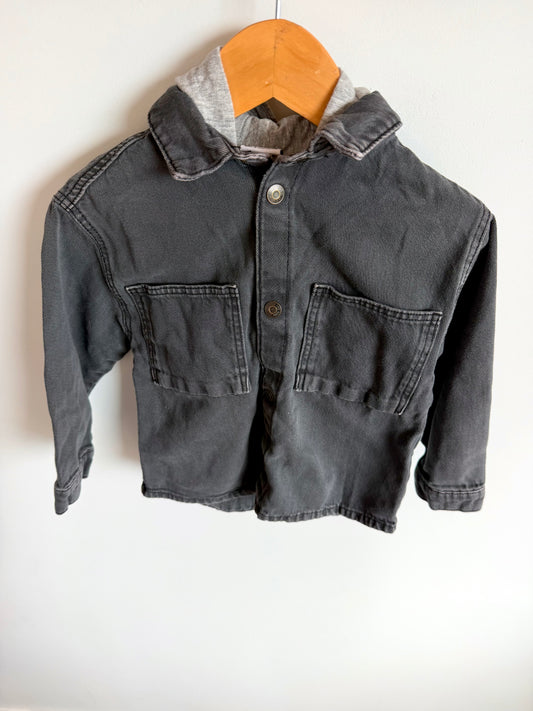 Zara Hood Charcoal Sweater / 18-24m