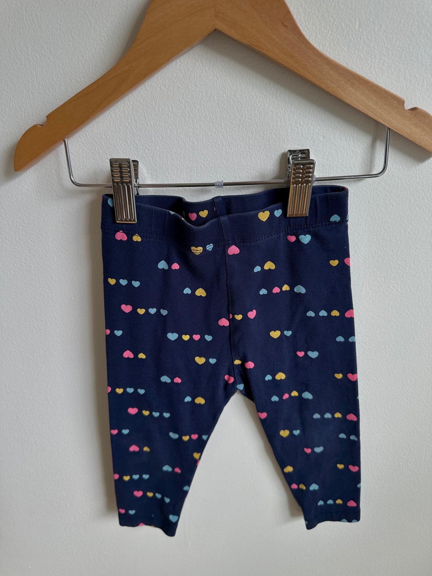 Navy Heart Leggings / 6-12m