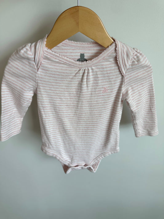 Gap Pink Stripe Bodysuit / 12-18m
