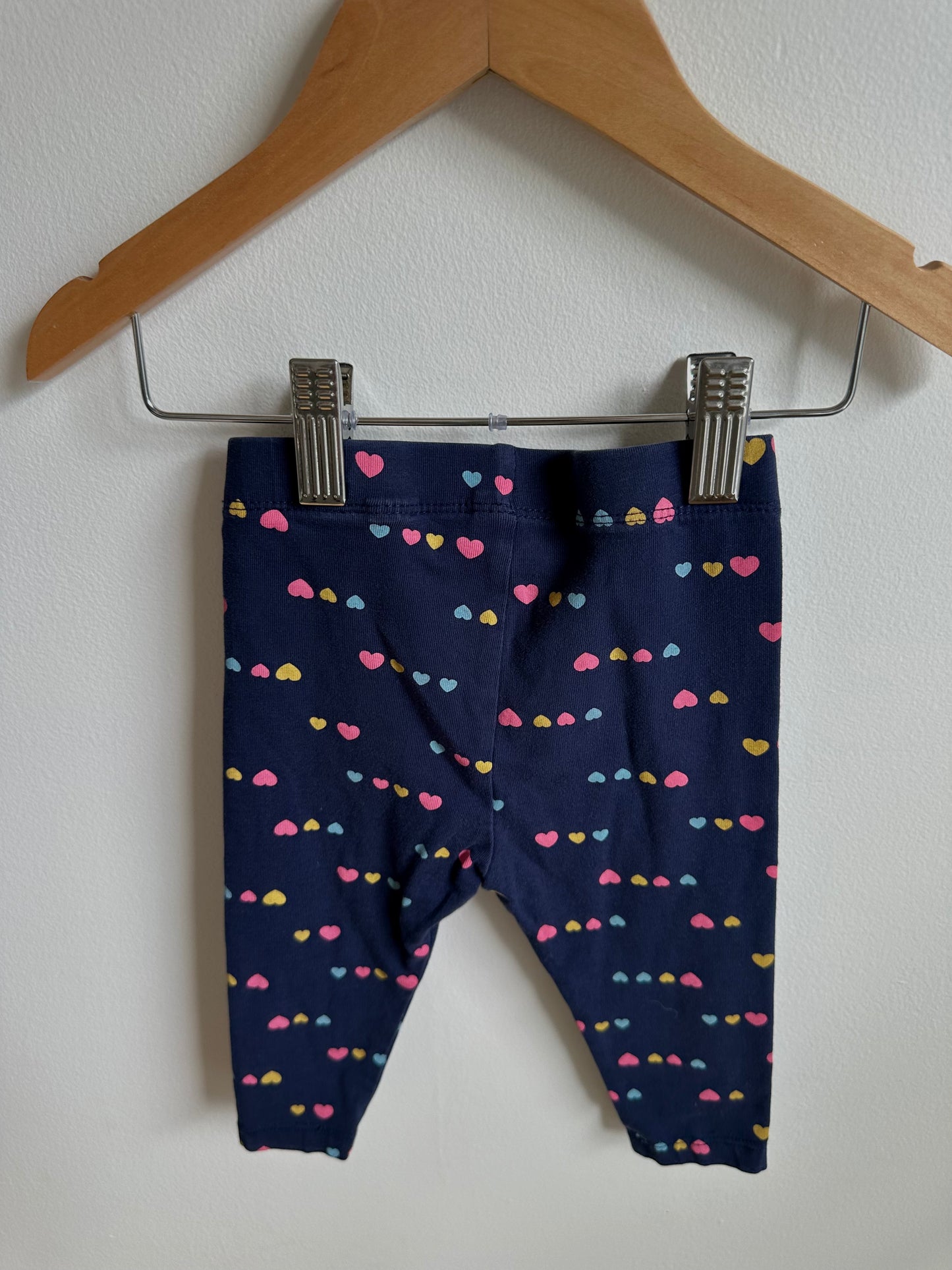 Navy Heart Leggings / 6-12m