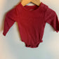 Maroon Ribbed Bodysuit / 6m