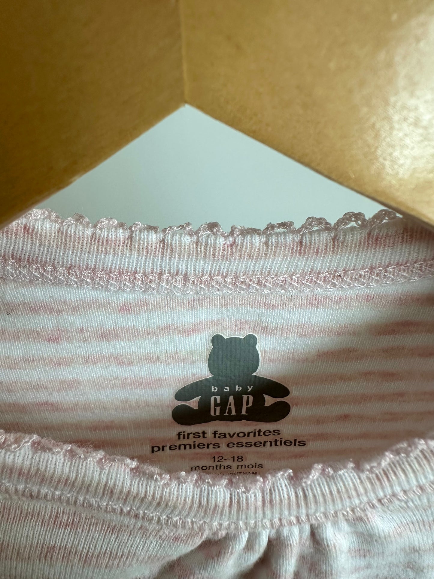 Gap Pink Stripe Bodysuit / 12-18m