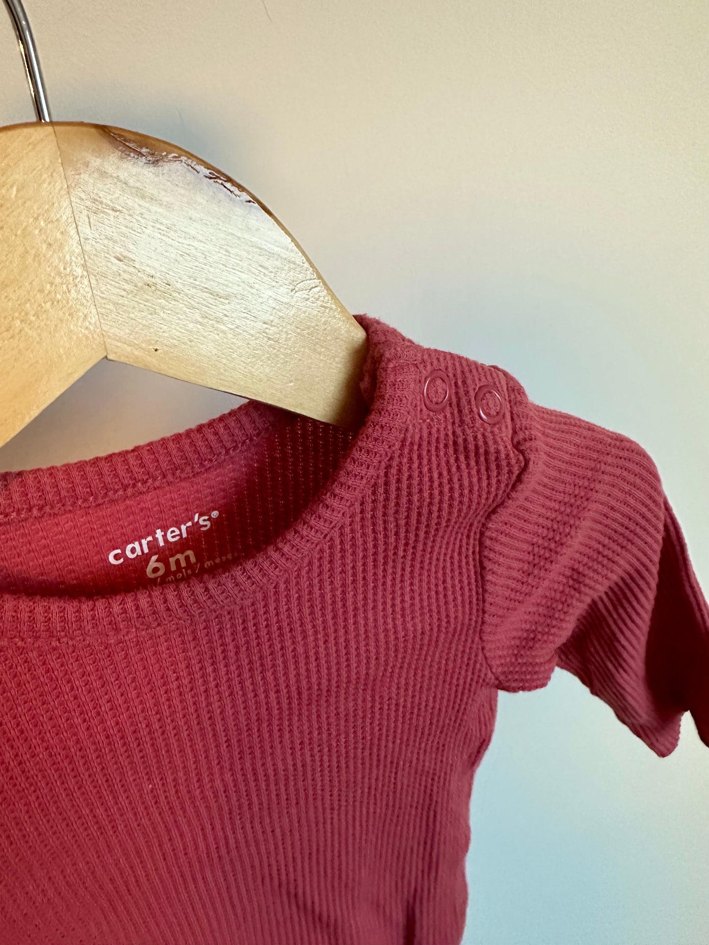 Maroon Ribbed Bodysuit / 6m