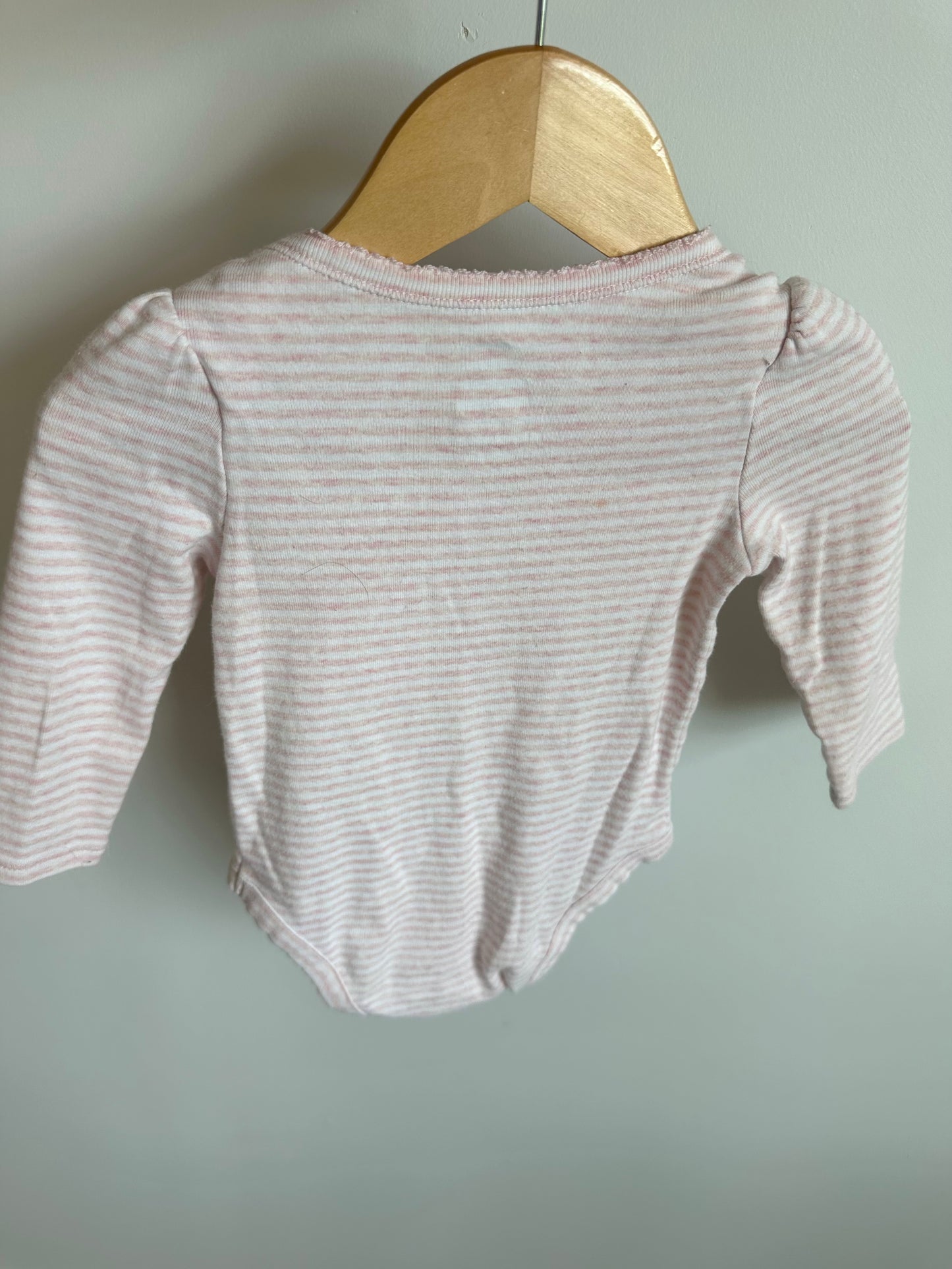 Gap Pink Stripe Bodysuit / 12-18m