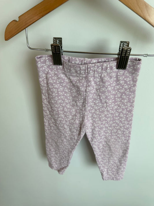 Purple Butterfly Leggings / 12-18m