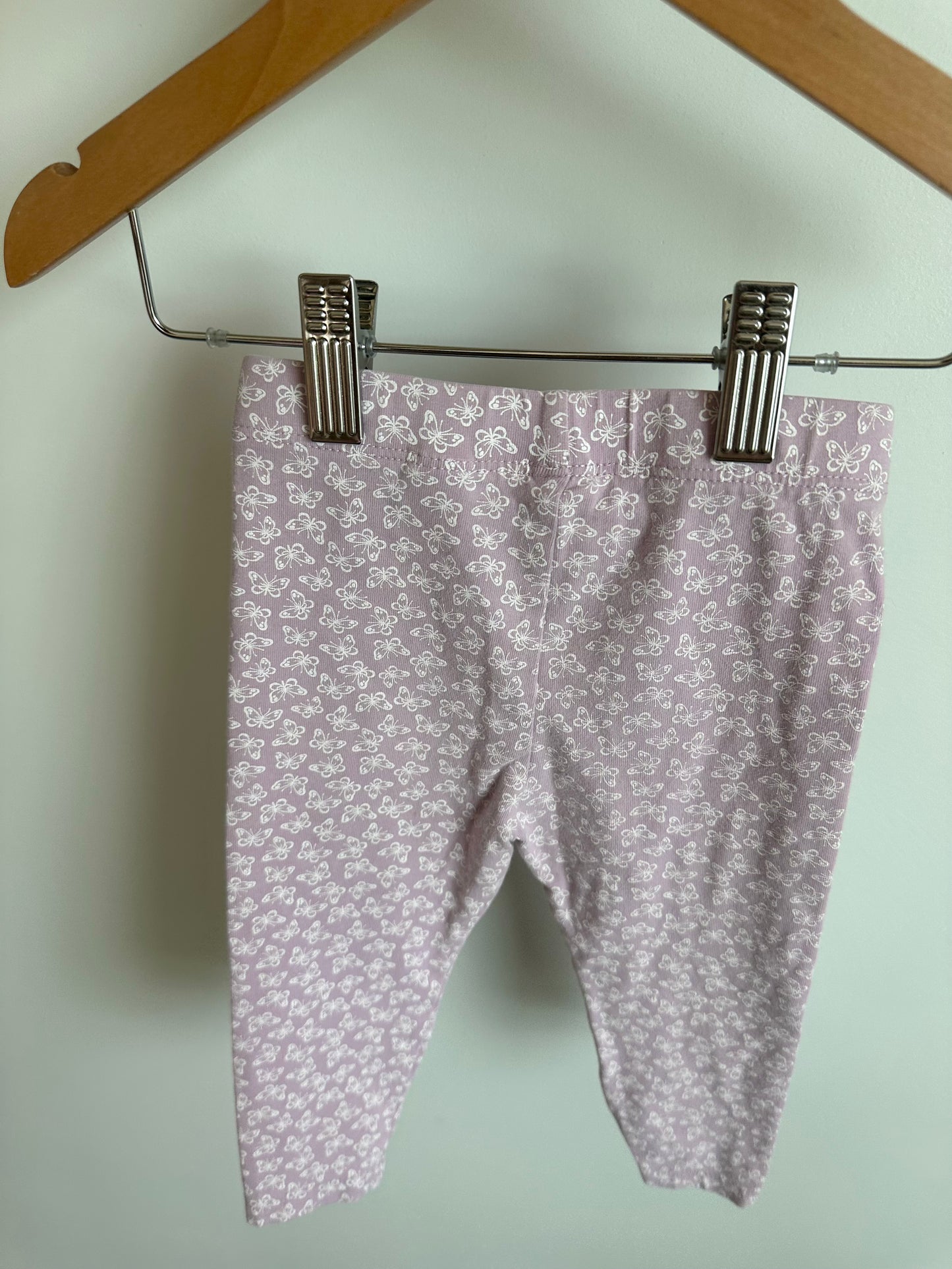 Purple Butterfly Leggings / 12-18m