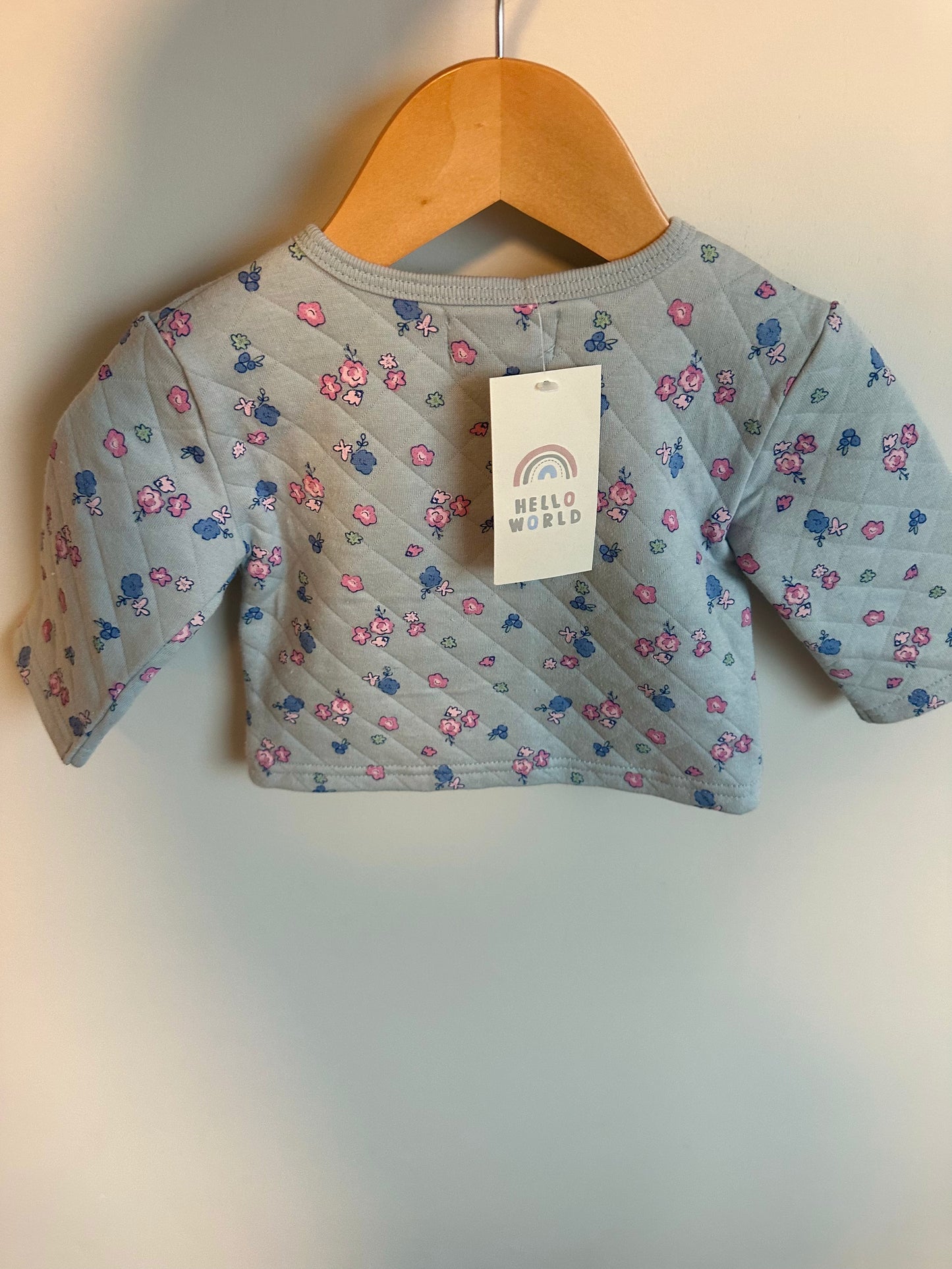 Hello World Floral Sweater (With Tags) / 0-3m