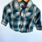 Teal Plaid Button Up Shirt / 12-18m
