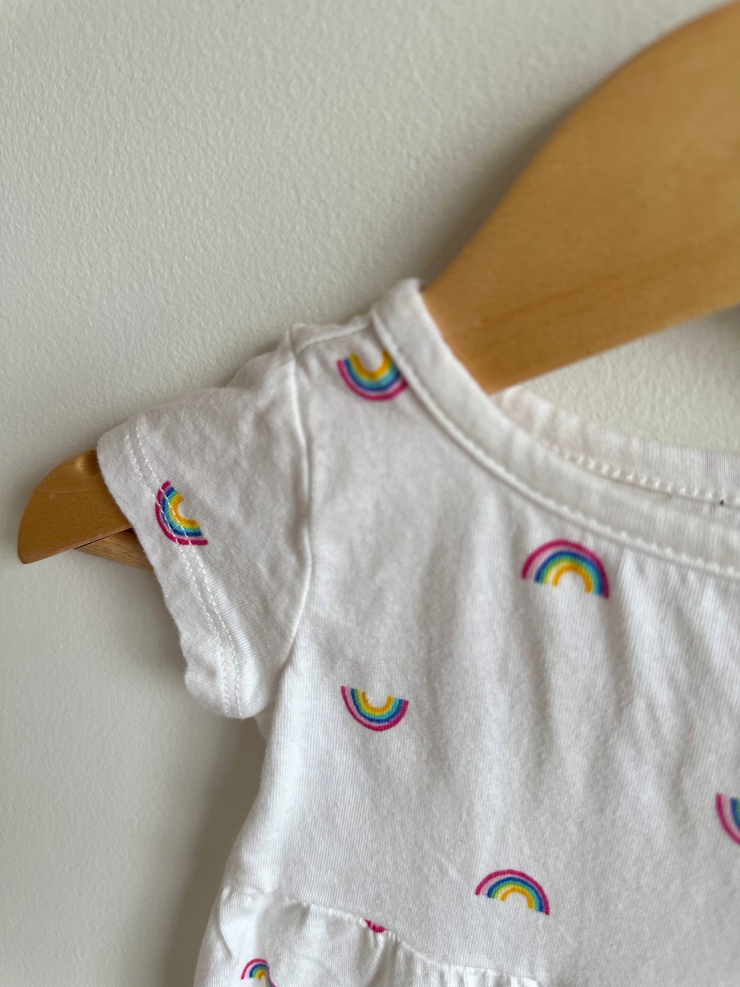 White Rainbow Dress / 3-6m