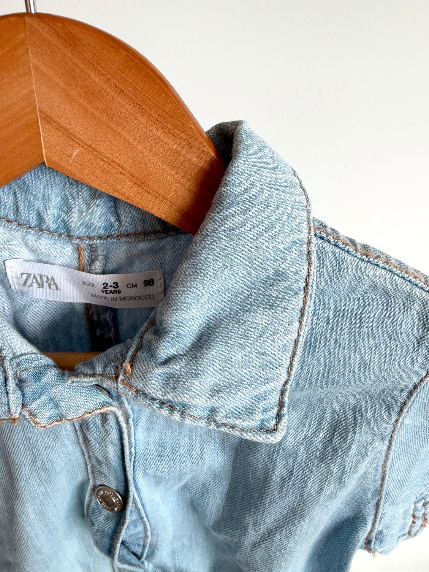 Collared Denim Romper / 2-3T