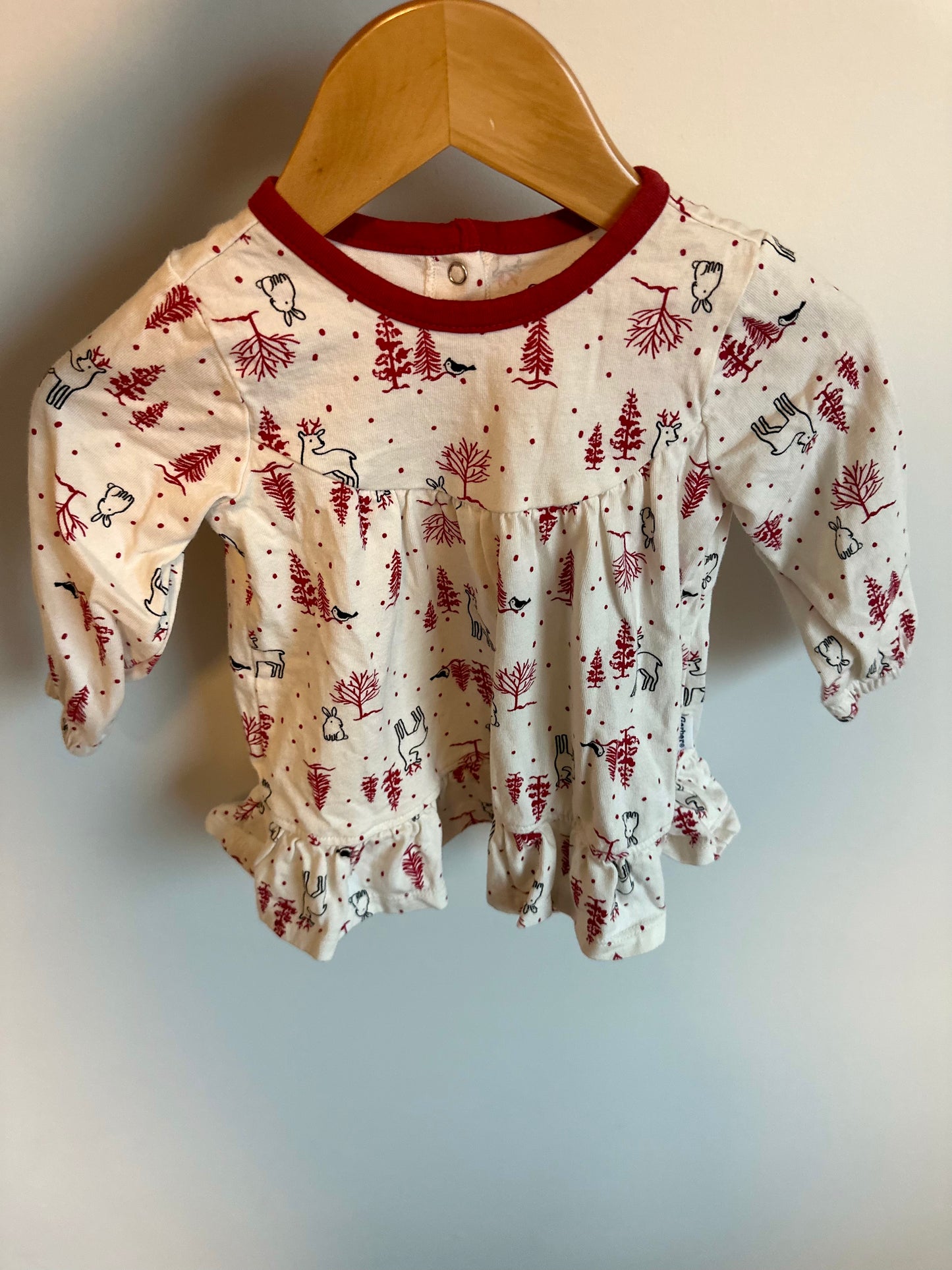 Christmas Woodland Animals Dress / 3-6m