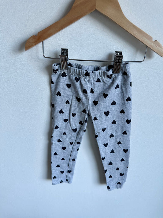 Grey Heart Pattern Pants / 3T