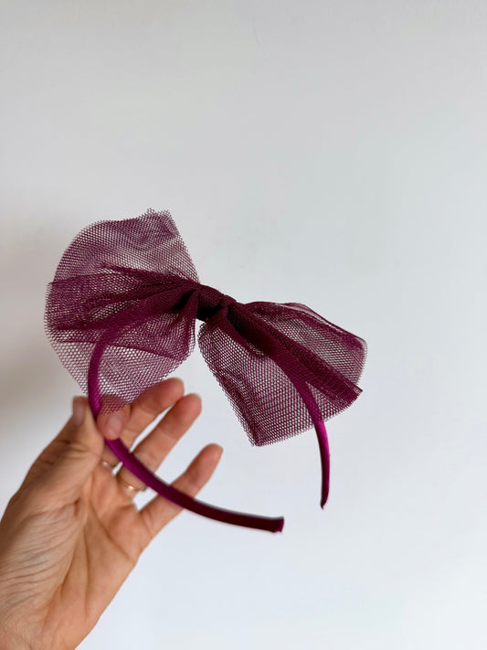 Maroon Bow Headband / 3m-3T?